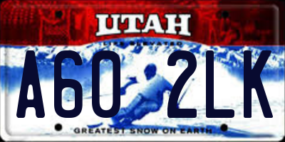 UT license plate A602LK