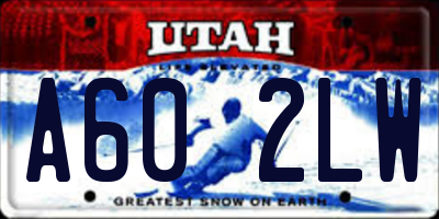 UT license plate A602LW