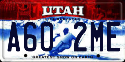 UT license plate A602ME