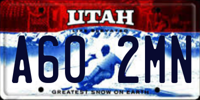 UT license plate A602MN