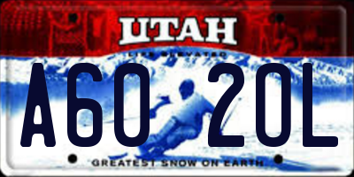 UT license plate A602OL