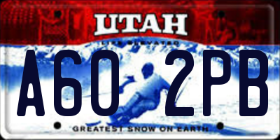 UT license plate A602PB