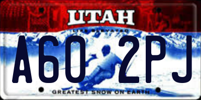 UT license plate A602PJ