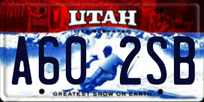 UT license plate A602SB