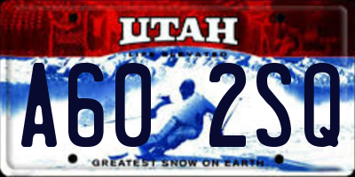 UT license plate A602SQ