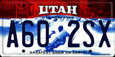 UT license plate A602SX