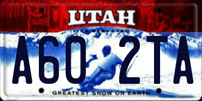 UT license plate A602TA