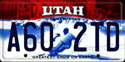 UT license plate A602TD