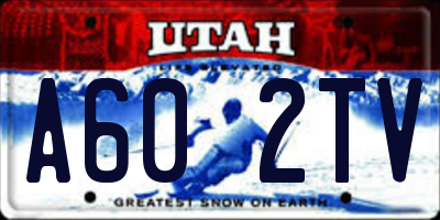 UT license plate A602TV