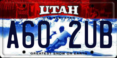UT license plate A602UB