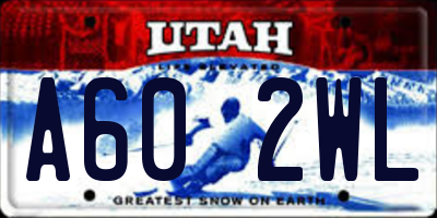 UT license plate A602WL