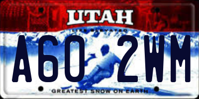 UT license plate A602WM