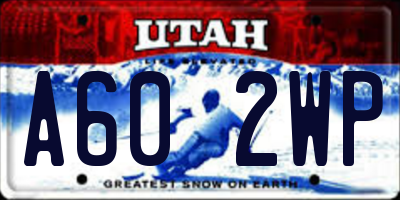 UT license plate A602WP