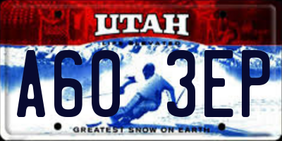 UT license plate A603EP