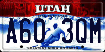 UT license plate A603QM