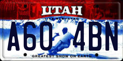UT license plate A604BN