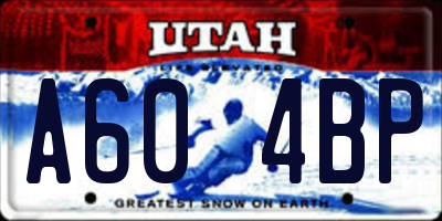 UT license plate A604BP