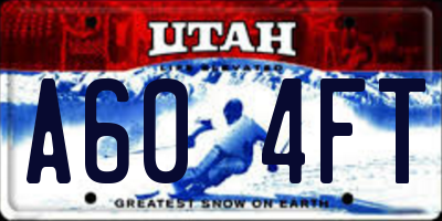 UT license plate A604FT