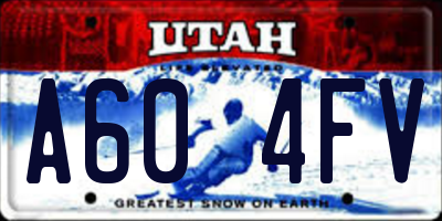 UT license plate A604FV