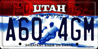 UT license plate A604GM