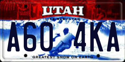 UT license plate A604KA