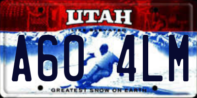 UT license plate A604LM