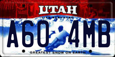 UT license plate A604MB