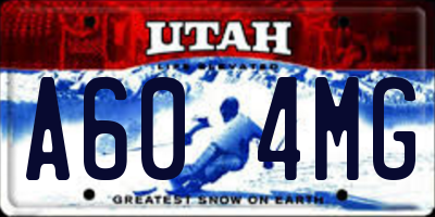 UT license plate A604MG