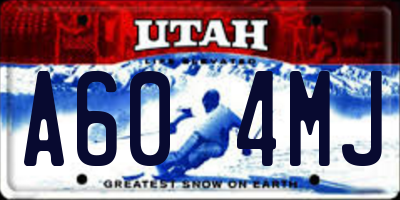 UT license plate A604MJ
