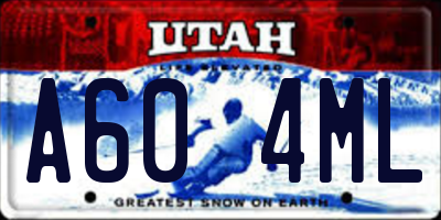 UT license plate A604ML