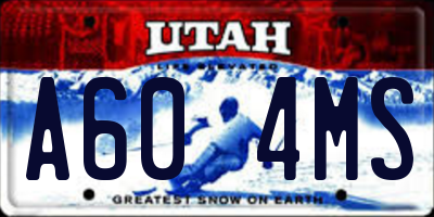 UT license plate A604MS