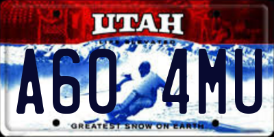 UT license plate A604MU