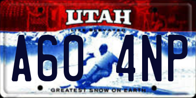 UT license plate A604NP