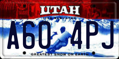 UT license plate A604PJ