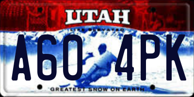 UT license plate A604PK