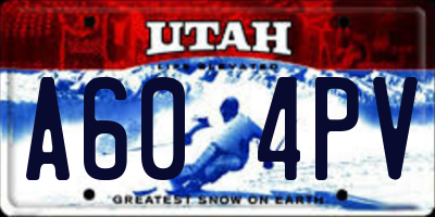 UT license plate A604PV