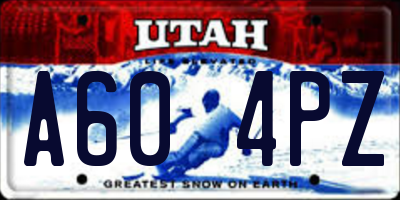 UT license plate A604PZ