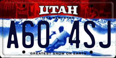 UT license plate A604SJ
