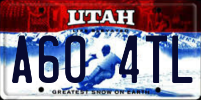 UT license plate A604TL