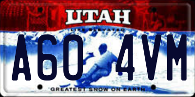 UT license plate A604VM