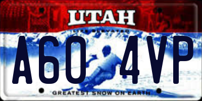 UT license plate A604VP