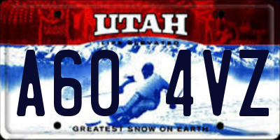 UT license plate A604VZ
