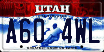 UT license plate A604WL