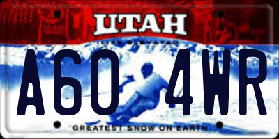 UT license plate A604WR