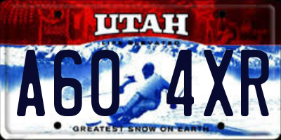 UT license plate A604XR