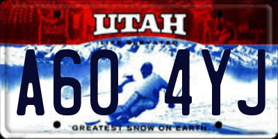UT license plate A604YJ