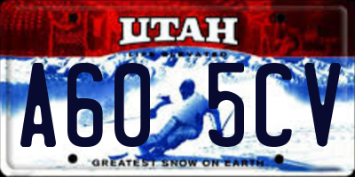 UT license plate A605CV