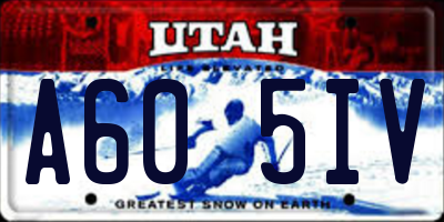 UT license plate A605IV