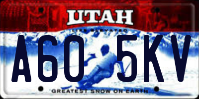 UT license plate A605KV