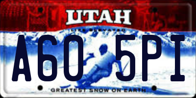 UT license plate A605PI